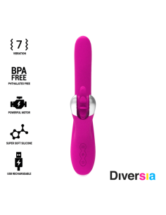 DIVERSIA - BUNNY ROTATION 24 CM: Vibrador Premium con Estimulación Potente y Rotación del Clítoris