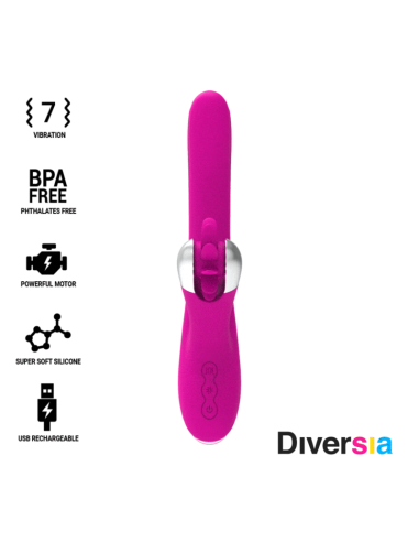DIVERSIA - BUNNY ROTATION 24 CM: Vibrador Premium con Estimulación Potente y Rotación del Clítoris