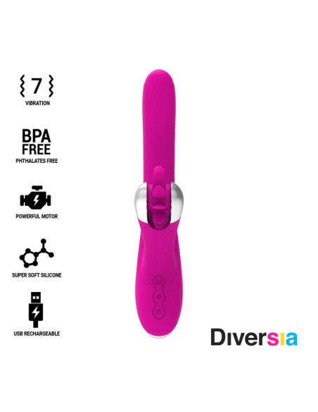 DIVERSIA - BUNNY ROTATION 24 CM: Vibrador Premium con Estimulación Potente y Rotación del Clítoris
