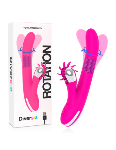 DIVERSIA - BUNNY ROTATION 24 CM: Vibrador Premium con Estimulación Potente y Rotación del Clítoris