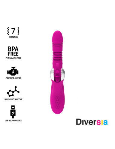 DIVERSIA - BUNNY UP & DOWN 24 CM: Vibrador Premium con Estimulación Multifuncional y Motor Potente