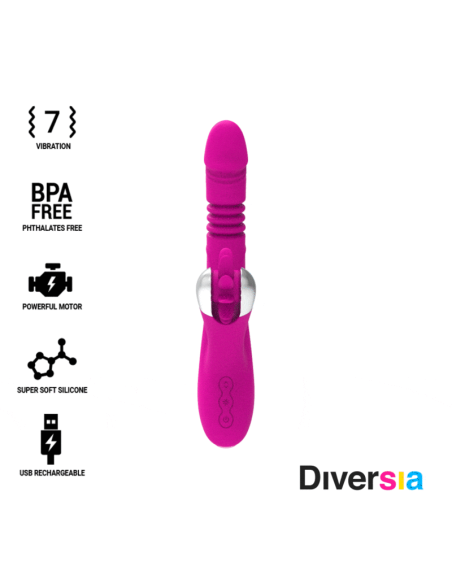 DIVERSIA - BUNNY UP & DOWN 24 CM: Vibrador Premium con Estimulación Multifuncional y Motor Potente