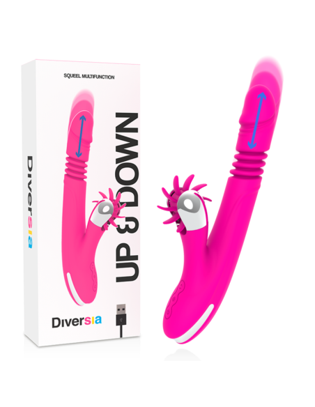 DIVERSIA - BUNNY UP & DOWN 24 CM: Vibrador Premium con Estimulación Multifuncional y Motor Potente