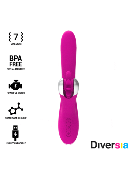 DIVERSIA - BUNNY WAVES 24 CM: Vibrador Premium para Estimulación del Punto G con Tecnología Wave