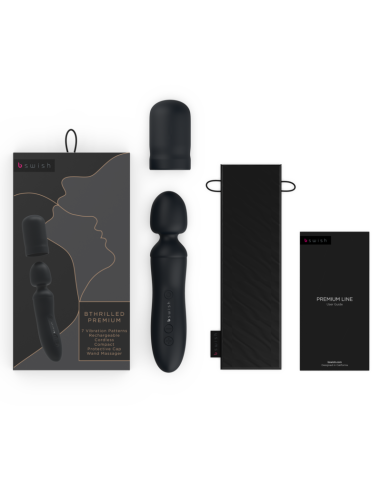 B SWISH BTHRILLED - Vibrador Wand Premium Negro | Estimulación Intensa y Diseño Ergonómico