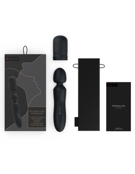 B SWISH BTHRILLED - Vibrador Wand Premium Negro | Estimulación Intensa y Diseño Ergonómico