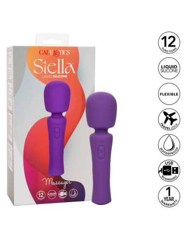 CALEXOTICS Stella Massager Violeta - Potente, Flexible y Recargable | 12 Funciones de Vibración