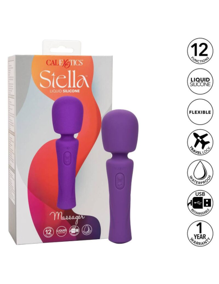 CALEXOTICS Stella Massager Violeta - Potente, Flexible y Recargable | 12 Funciones de Vibración