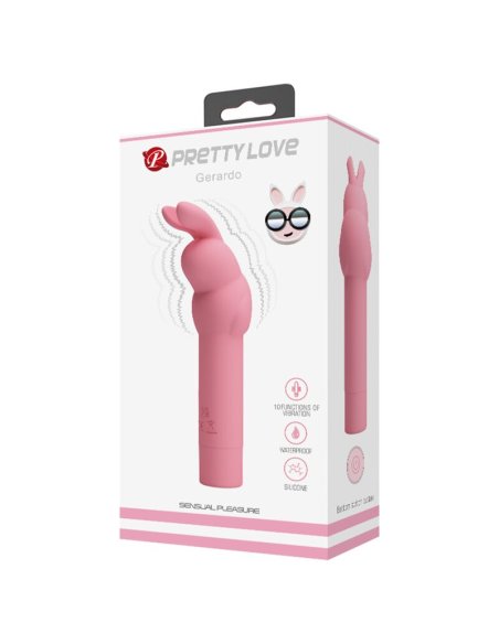 PRETTY LOVE - GERARDO Mini Vibrador De Silicona Conejo Rosa | SexPlace