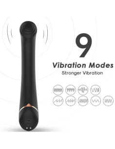 Vibrador ARMONY - Cabeza Plana Silicona Negra | 9 Modos de Vibración & 100% Sumergible
