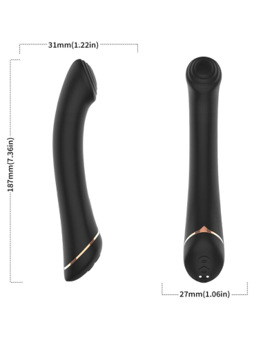 Vibrador ARMONY - Cabeza Plana Silicona Negra | 9 Modos de Vibración & 100% Sumergible