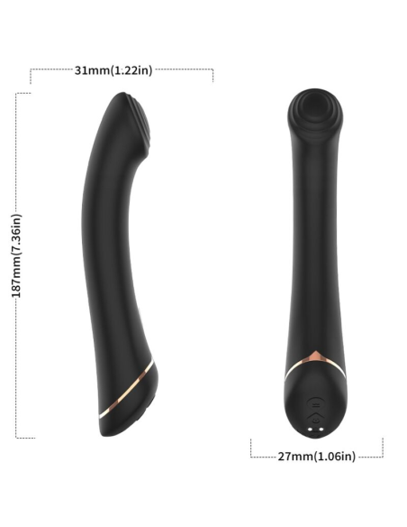 Vibrador ARMONY - Cabeza Plana Silicona Negra | 9 Modos de Vibración & 100% Sumergible