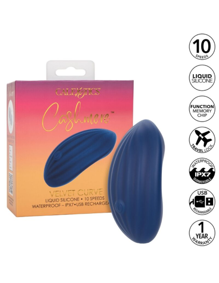 Masajeador CalExotics Cashmere Velvet Curve Azul | Placer Lujoso y Estimulante