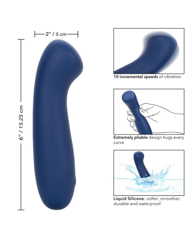 CalExotics Cashmere Satin G Azul - Masajeador Potente e Impermeable para Placer Suntuoso