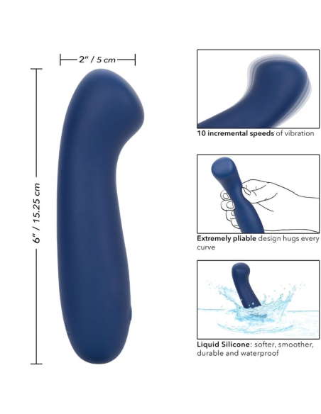 CalExotics Cashmere Satin G Azul - Masajeador Potente e Impermeable para Placer Suntuoso