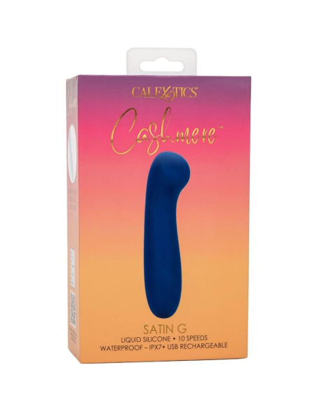 CalExotics Cashmere Satin G Azul - Masajeador Potente e Impermeable para Placer Suntuoso
