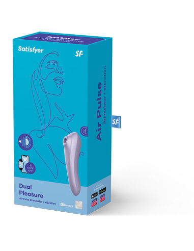 Satisfyer DUAL PLEASURE: Estimulador Clítoris y Vibrador Interno con Bluetooth y Silicona Segura