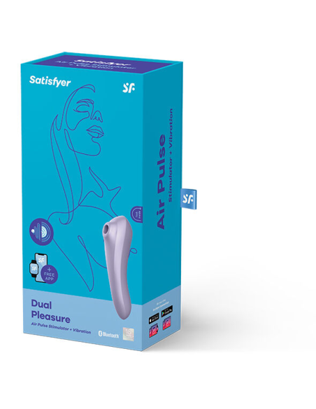 Satisfyer DUAL PLEASURE: Estimulador Clítoris y Vibrador Interno con Bluetooth y Silicona Segura
