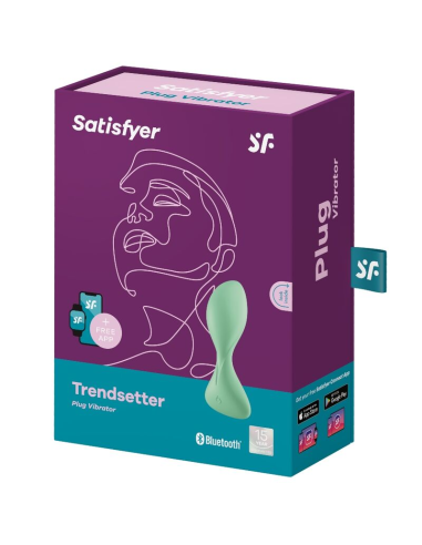 SATISFYER - TRENDSETTER PLUG Vibrador App Verde | SexPlace.MX