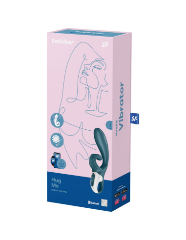SATISFYER - HUG ME Vibrador Conejito Azul con App | SexPlace.MX