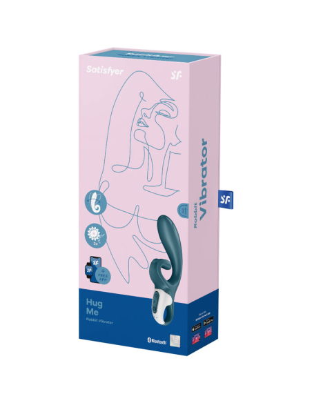 SATISFYER - HUG ME Vibrador Conejito Azul con App | SexPlace.MX