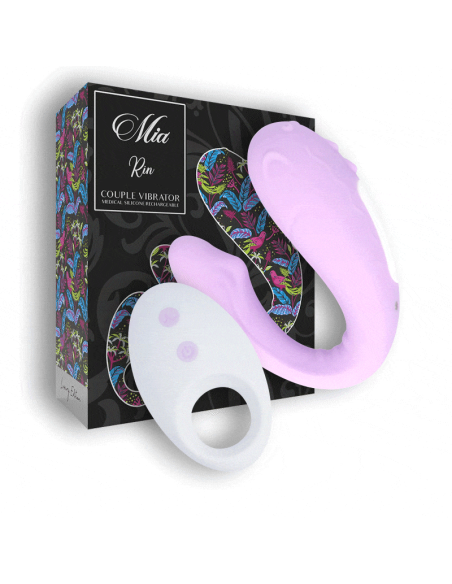 MIA - RIN Control Remoto para Parejas: Vibrador Silicona U, 10 Modos de Estimulación, Resistente al Agua