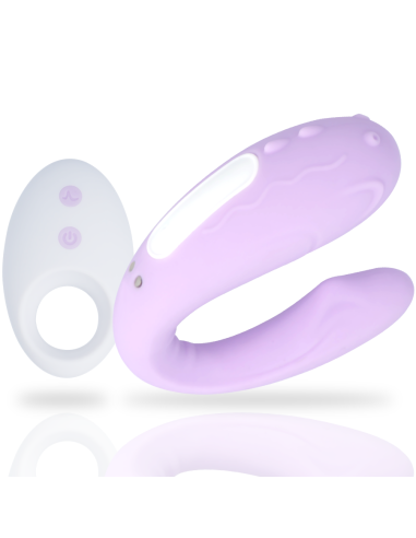 MIA - RIN Control Remoto para Parejas: Vibrador Silicona U, 10 Modos de Estimulación, Resistente al Agua