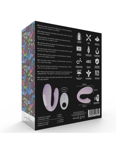 MIA - RIN Control Remoto para Parejas: Vibrador Silicona U, 10 Modos de Estimulación, Resistente al Agua