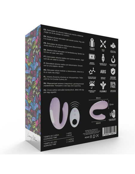 MIA - RIN Control Remoto para Parejas: Vibrador Silicona U, 10 Modos de Estimulación, Resistente al Agua