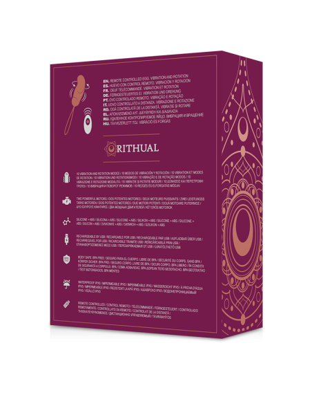 RITHUAL - Huevo Control Remoto con Rotación y Vibración | Disfruta de Nuevas Experiencias Sensuales