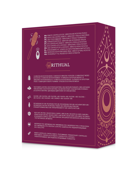 RITHUAL - Huevo Control Remoto con Rotación de Perlas y Vibración | Placer Intensivo y Creatividad Sexual