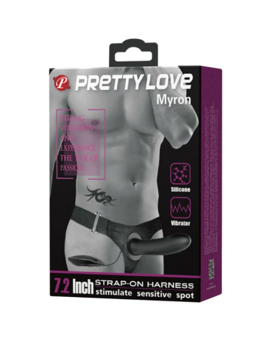 PRETTY LOVE - MYRON Arnés Con Vibración Y Dildo Hueco | SexPlace.MX