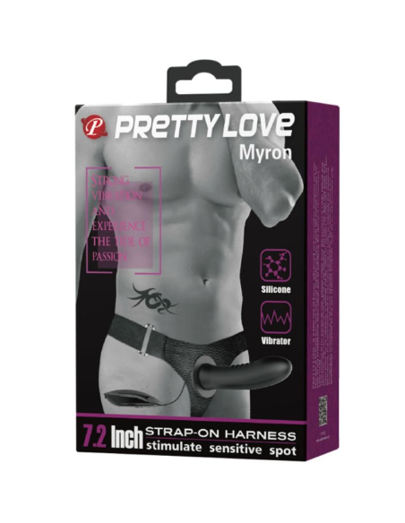 PRETTY LOVE - MYRON Arnés Con Vibración Y Dildo Hueco | SexPlace.MX