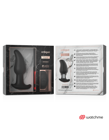 ANBIGUO - WATCHME Control Remoto Plug Anal Vibrador Amadeus con Rotación de Perlas | Placer Sin Límites