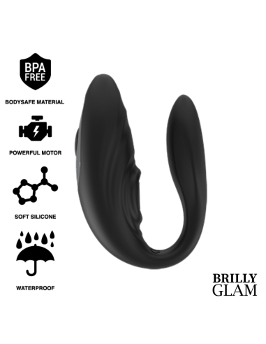 Brilly Glam - Vibrador Dual para Parejas con Control Remoto | 7 Modos de Vibración y Pulsación