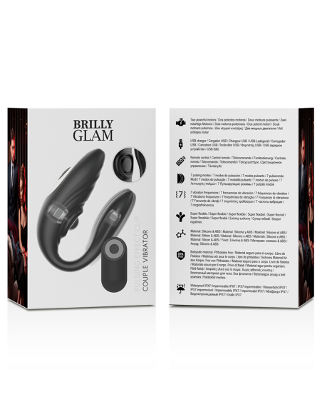 Brilly Glam - Vibrador Dual para Parejas con Control Remoto | 7 Modos de Vibración y Pulsación