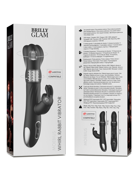 Brilly Glam Moebius Rabbit Vibrator y Rotator - Estímulo del Punto G y Clítoris, Compatible con Tecnología Watchme