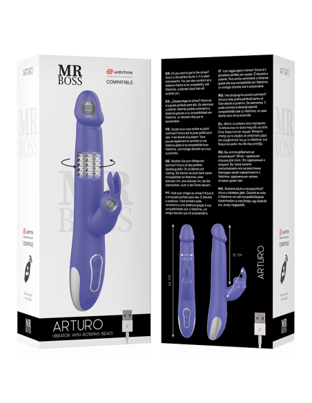 MR BOSS - ARTURO VIBRATOR & ROTATOR | Potente, Silencioso y Compatible con Watchme Tecnología