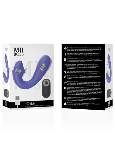 MR BOSS - Vibrador Dual Josef Pulsation & Control Remoto para Parejas | Potente, Elegante y Recargable