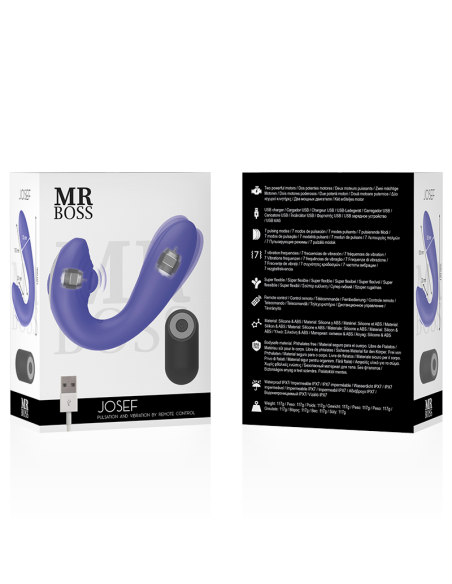 MR BOSS - Vibrador Dual Josef Pulsation & Control Remoto para Parejas | Potente, Elegante y Recargable