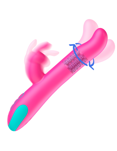 Happy Loky Pluto Rabbit Vibrator & Rotator - Innovador Juguete Sexual con Control Remoto y Estimulación Dual