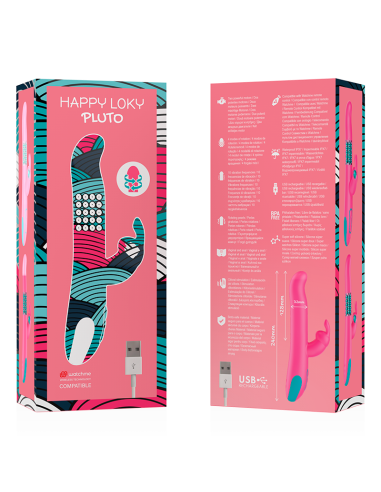 Happy Loky Pluto Rabbit Vibrator & Rotator - Innovador Juguete Sexual con Control Remoto y Estimulación Dual