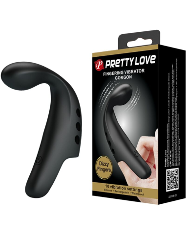 Pretty Love Dedal Vibrador Gorgon Negro 10 Configuraciones