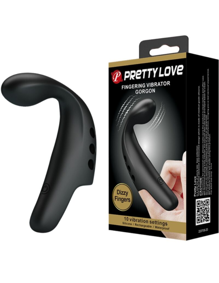 Pretty Love Dedal Vibrador Gorgon Negro 10 Configuraciones
