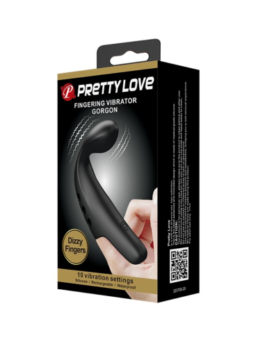 Pretty Love Dedal Vibrador Gorgon Negro 10 Configuraciones