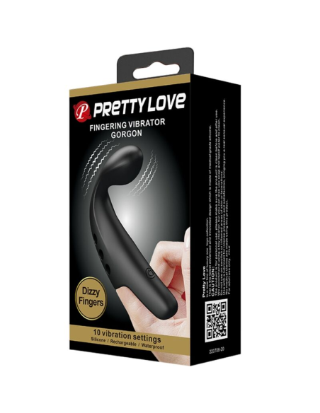 Pretty Love Dedal Vibrador Gorgon Negro 10 Configuraciones