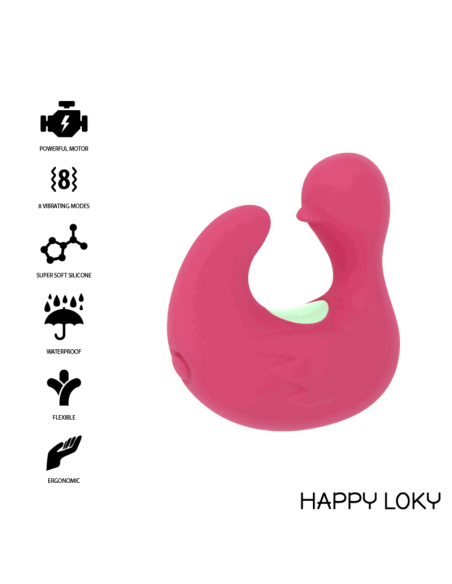 HAPPY LOKY - Dedal Pato Estimulador de Silicona Recargable DuckyMania: Placer Discreto y Potente