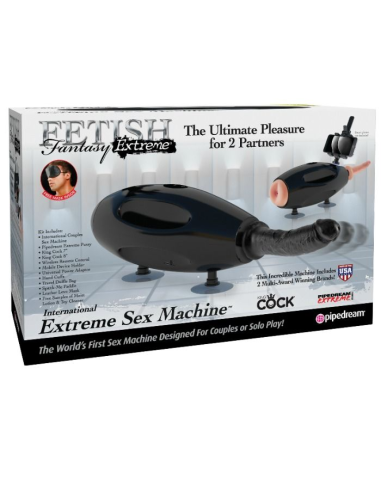 FETISH FANTASY EXTREME - Máquina Sexual Internacional Portátil con Adaptador Universal y Accesorios Incluidos