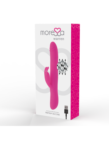 MORESSA - Warren: Vibrador Oscilante de Silicona Premium con 7 Modos de Vibración y Estimulador Clitorial