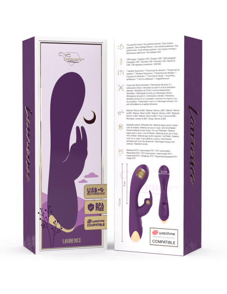 TREASURE - Vibrador Laurence Rabbit con Tecnología Watchme Wireless: Placer Personalizado e Inalámbrico